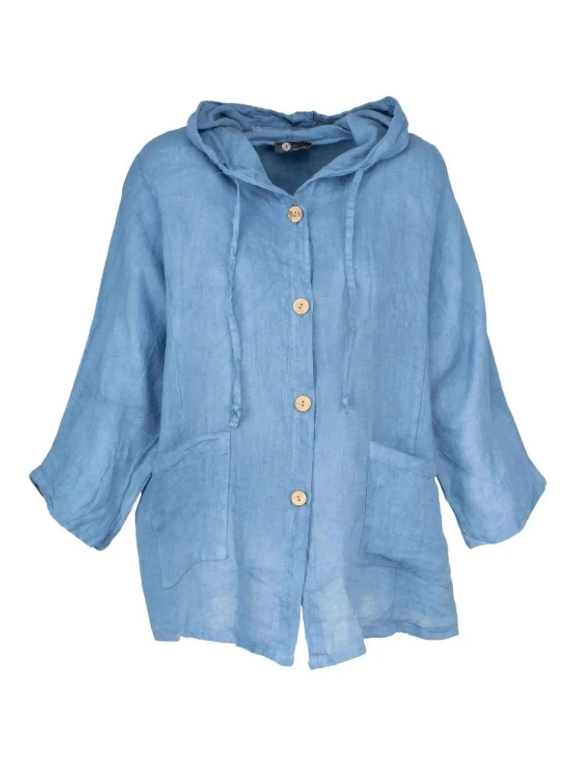 M Made in Italy  Ladies Woven Button-Down Hooded Jacket And Sleeves