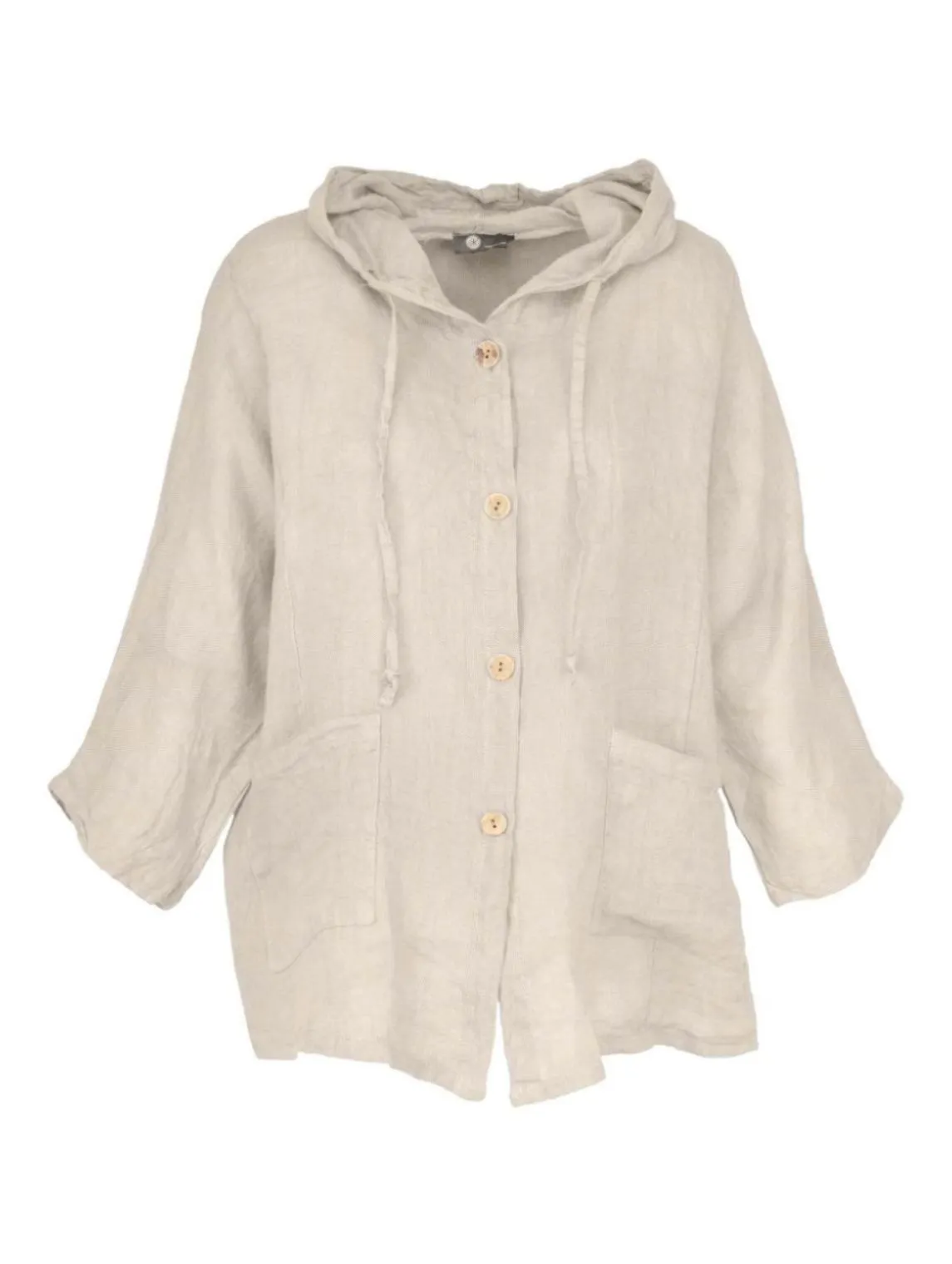 M Made in Italy  Ladies Woven Button-Down Hooded Jacket And Sleeves