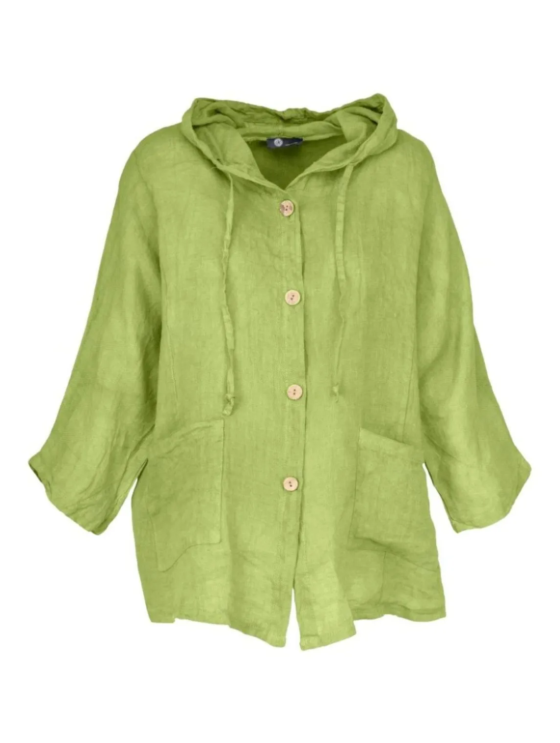 M Made in Italy  Ladies Woven Button-Down Hooded Jacket And Sleeves