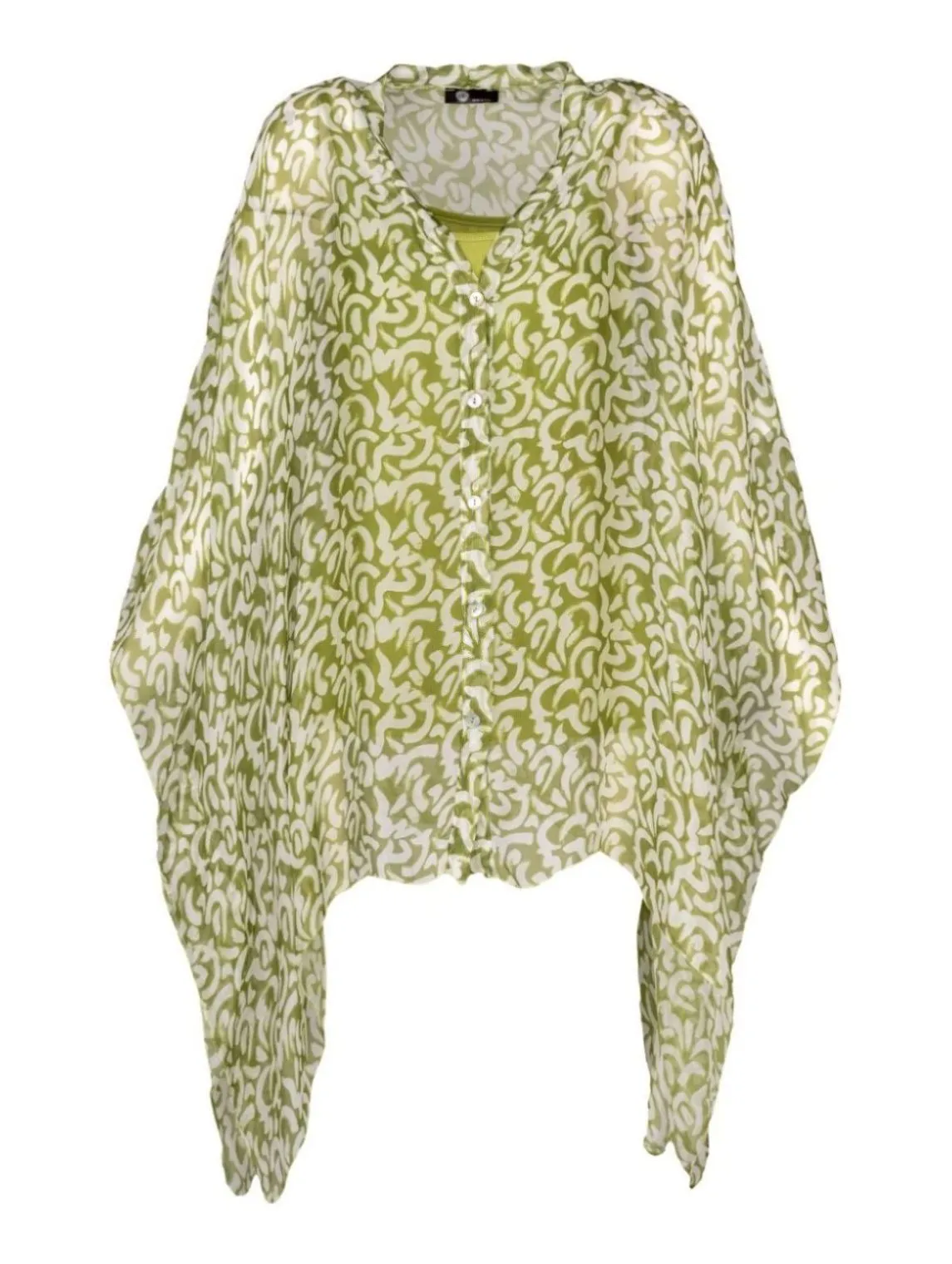 M Made in Italy  Ladies Woven Shirt  Green Combo