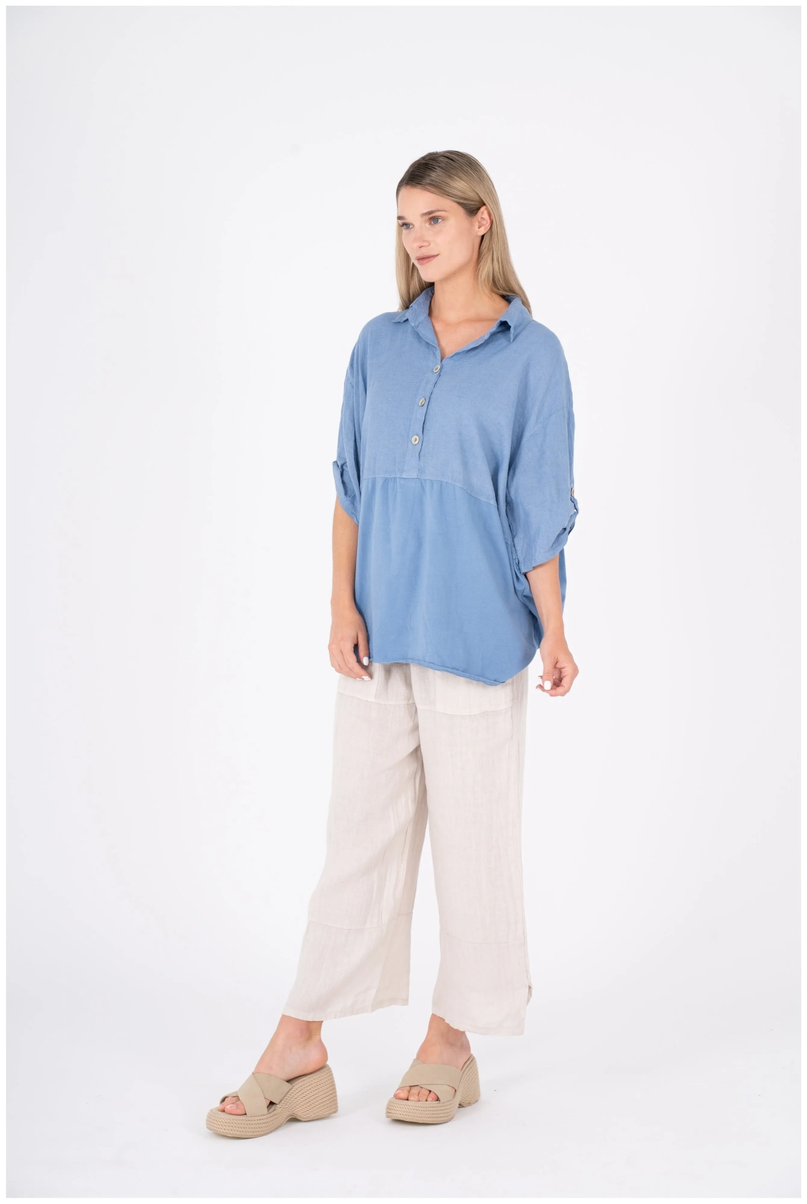 M Made in Italy  Ladies Woven Shirt  Jeans