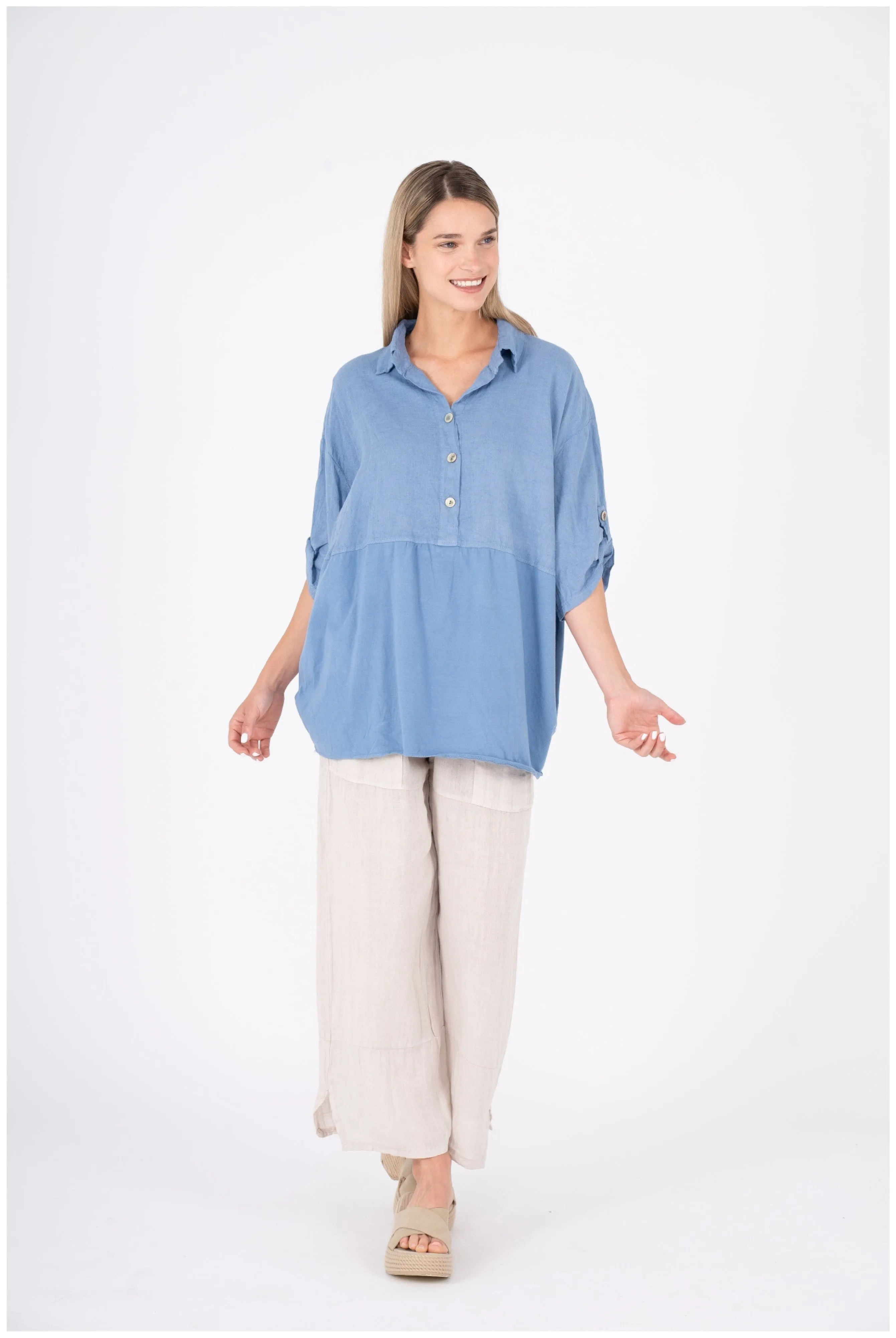 M Made in Italy  Ladies Woven Shirt  Jeans