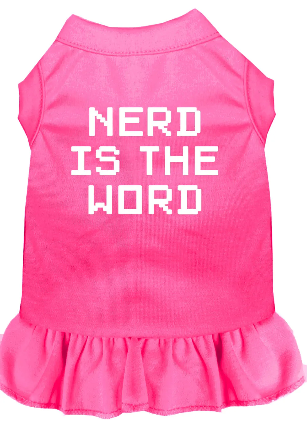Nerd Is The Word Screen Print Dress Bright Pink Med