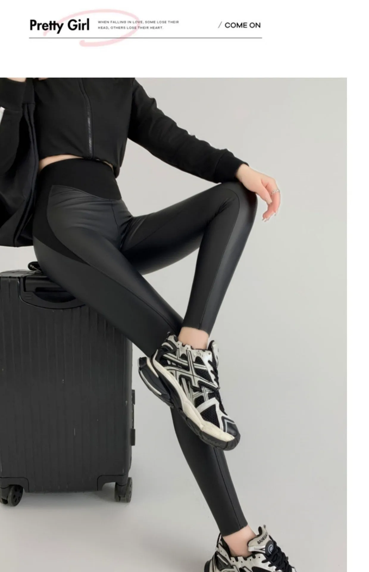 New Autumn And Winter Stretch Tight Leather Pants Pu Matte Thin Velvet Weight Loss Pants Leggings