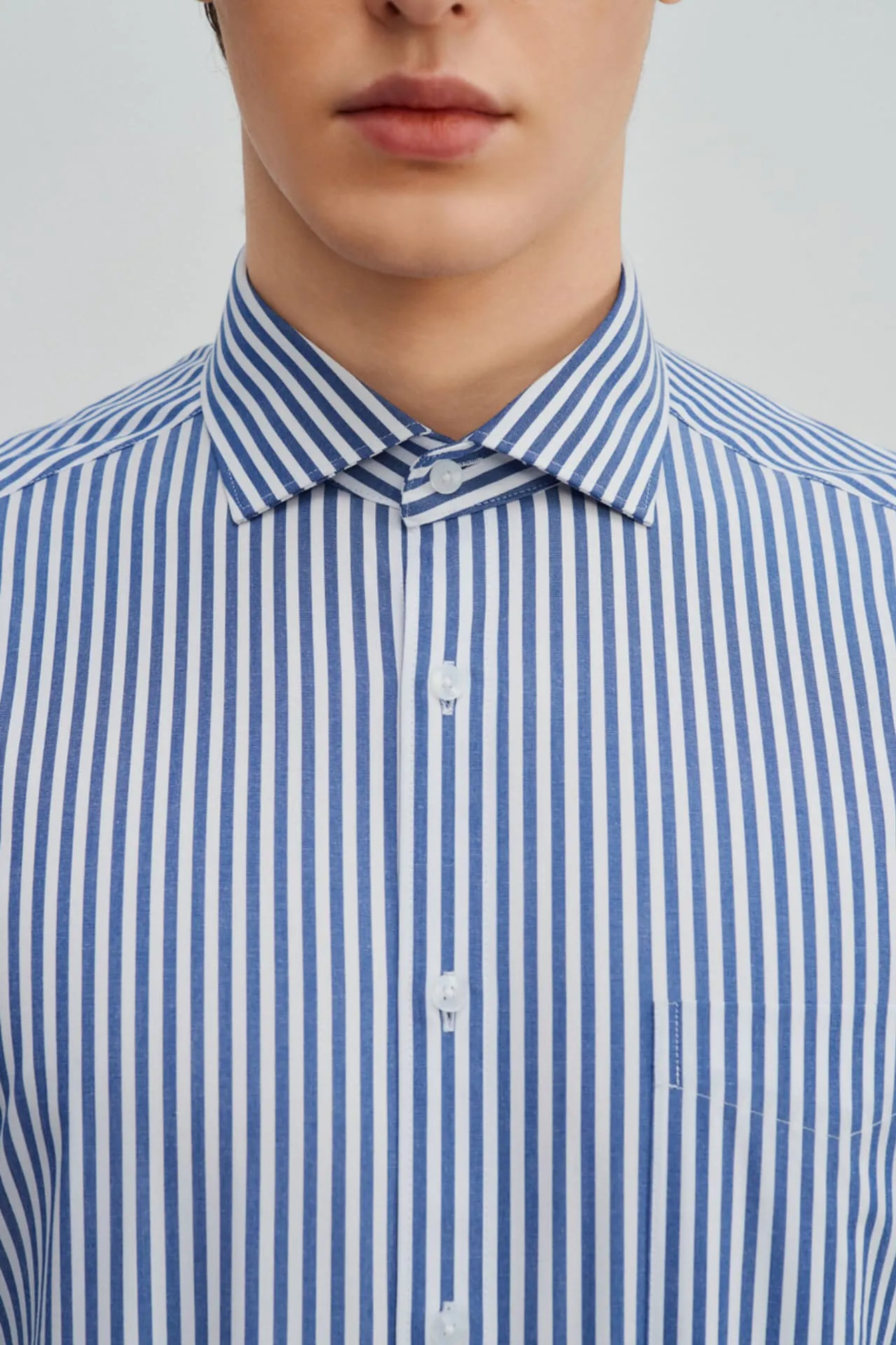 Non-Iron Easy Care Smart Fit Stripe Shirt with Pocket