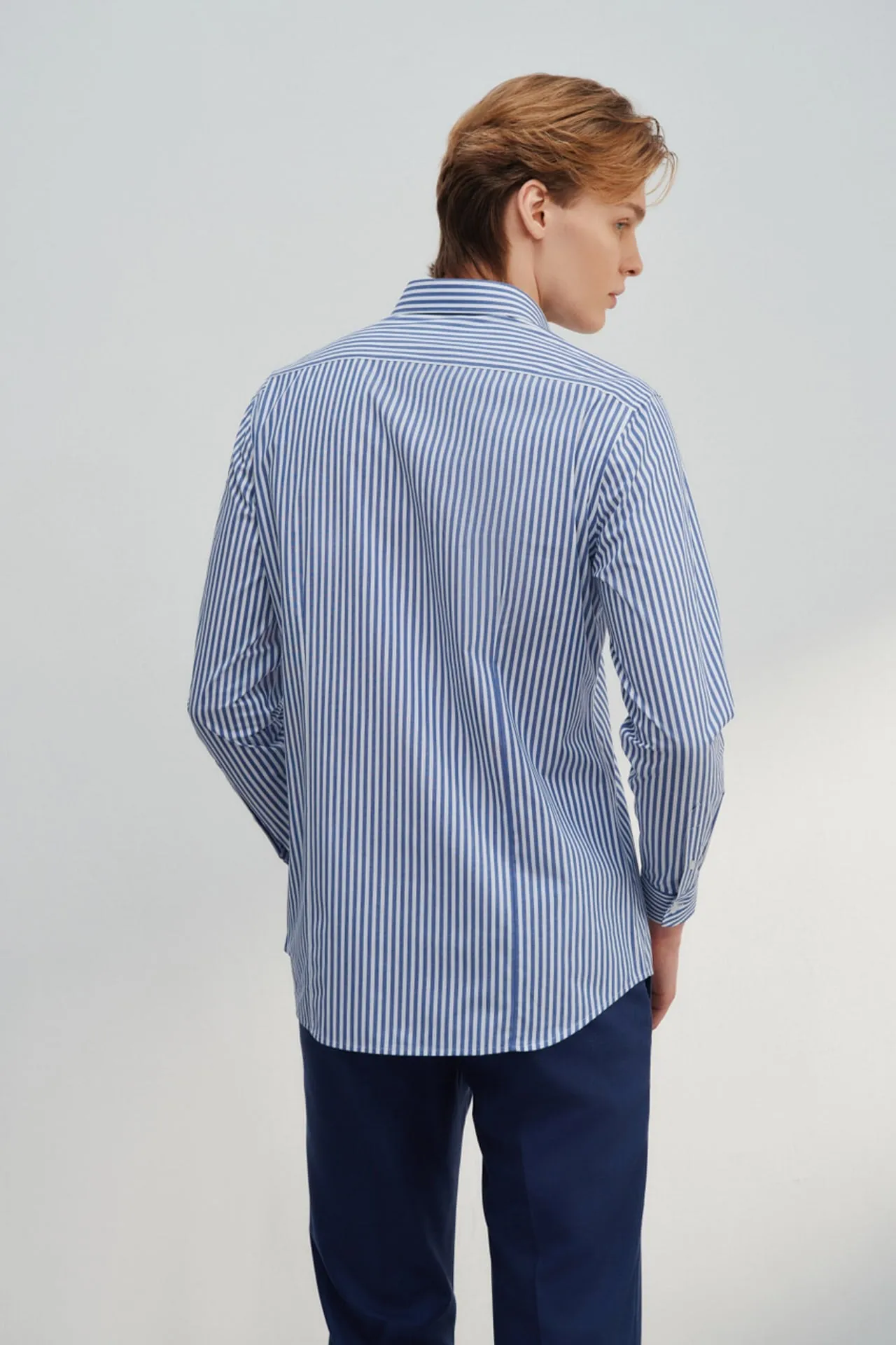 Non-Iron Easy Care Smart Fit Stripe Shirt with Pocket