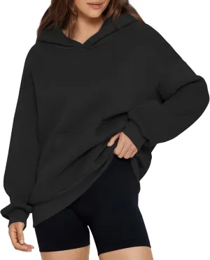 Oversized Hoodie for Women Fleece Sweatshirt with Kangaroo Pockets Long Sleeve Sweaters Pullover Fall Preppy Clothes