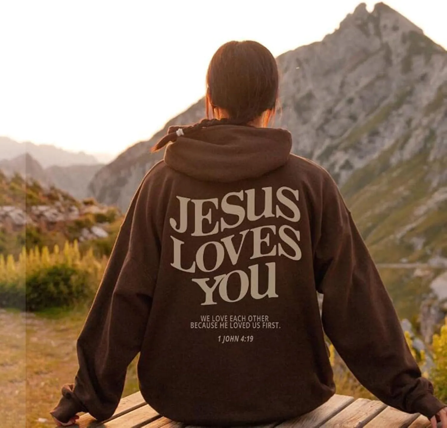 Oversized Hoodies For Women Pray About It As Much As You Think About It Letter Print Pullover Tops With Pocket Fall Winter
