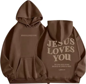 Oversized Hoodies For Women Pray About It As Much As You Think About It Letter Print Pullover Tops With Pocket Fall Winter
