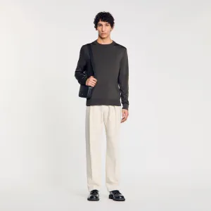 Pablo Crewneck Fine Knit Jumper Dark Kaki.