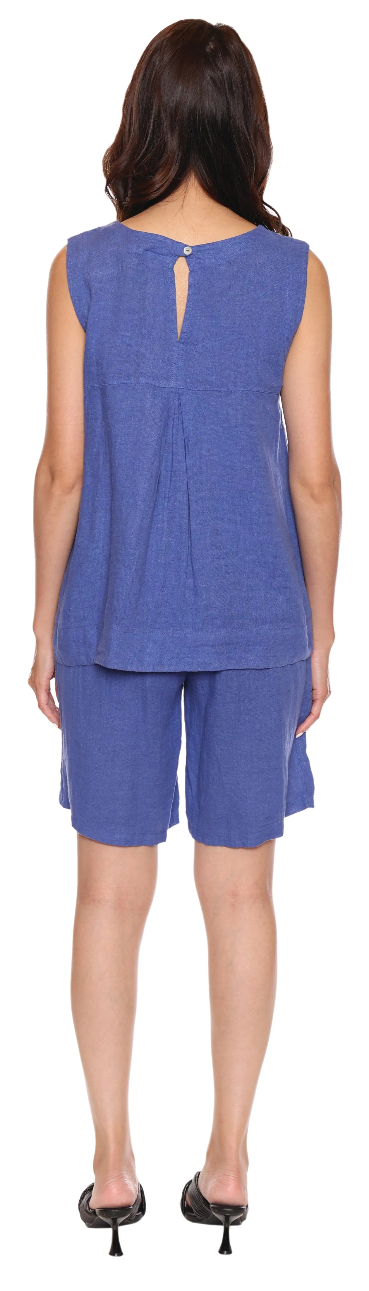 Papa Top - Linen Tank - Iris