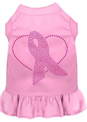 Pink Ribbon Rhinestone Dress Light Pink Xs