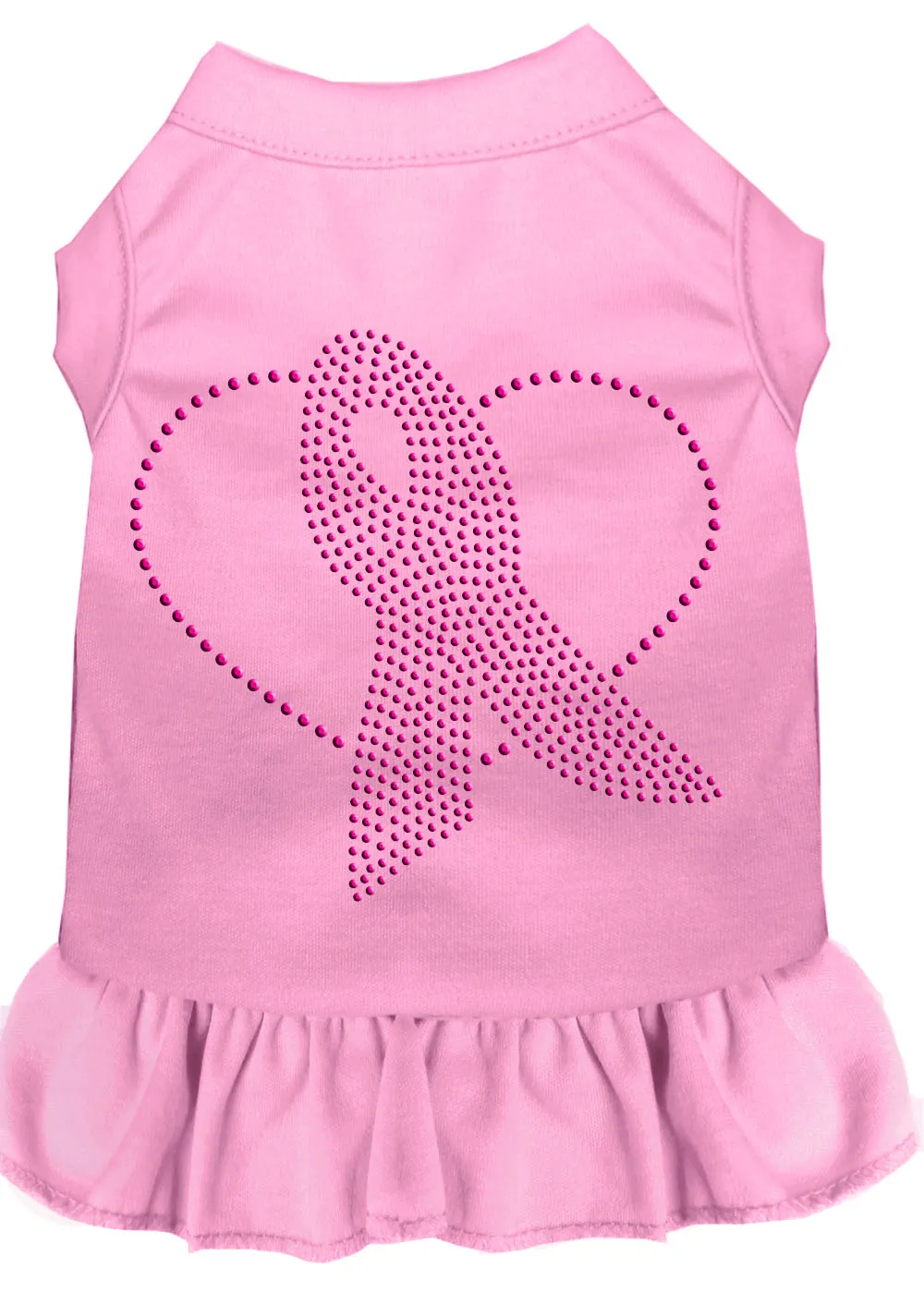 Pink Ribbon Rhinestone Dress Light Pink Xs