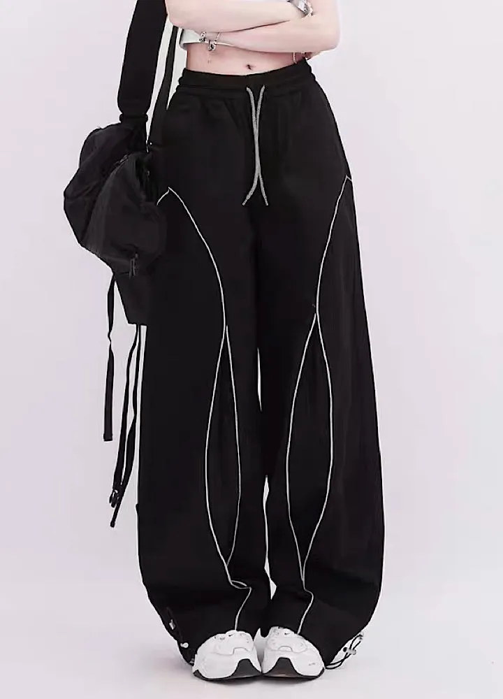 【Rayohopp】Overall sharp line design simple balloon pants  RH0091