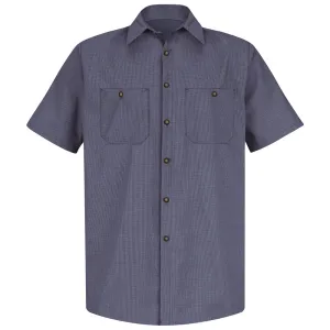 Red Kap Men's Micro-Check Uniform Shirt SP20 - Blue / Charcoal Check