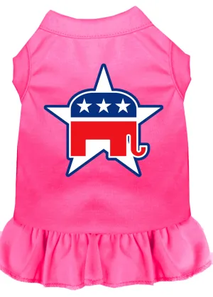 Republican Screen Print Dress Bright Pink Xxl