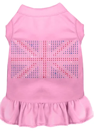 Rhinestone British Flag Dress Light Pink 4x