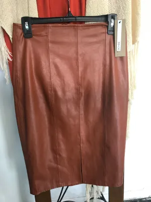 Rust Do Be faux leather Knee Length Skirt
