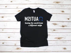 Seeing the World From a Different Angle T Shirt - Kids Autism Awareness Shirt - Children Inclusion Autism Awareness Shirt