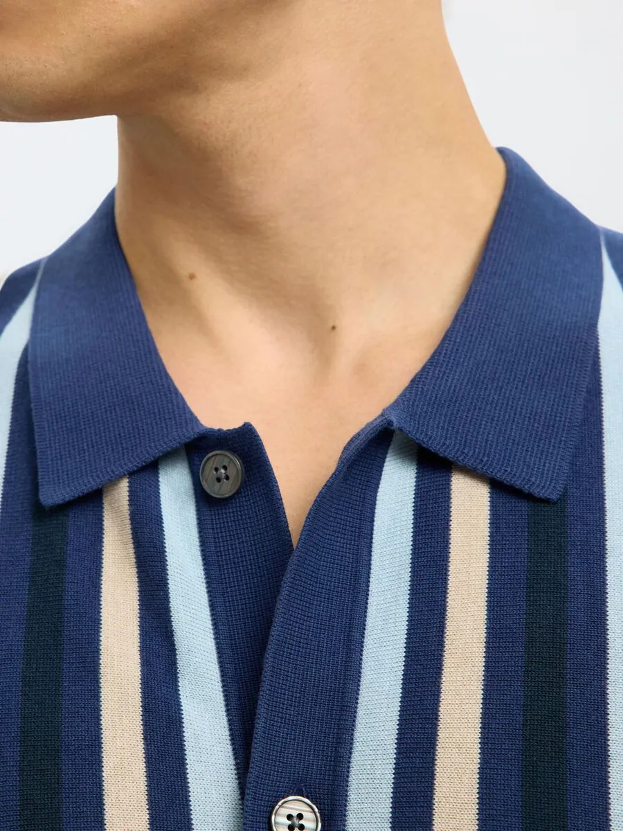 SEL16096371 Mattis Knit Striped Polo