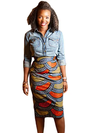 Sexy Stylish African Fashion Print Bodycon Midi Skirt