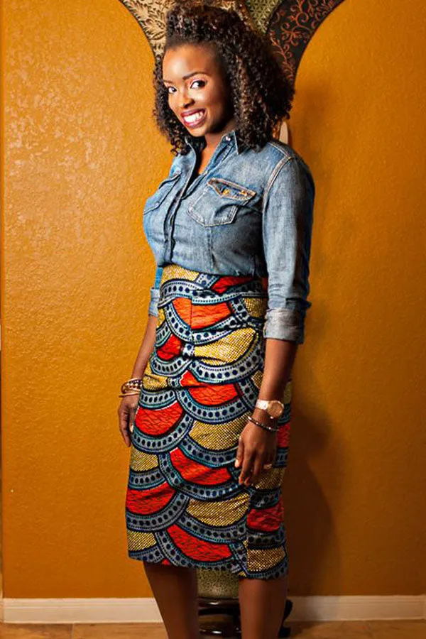 Sexy Stylish African Fashion Print Bodycon Midi Skirt