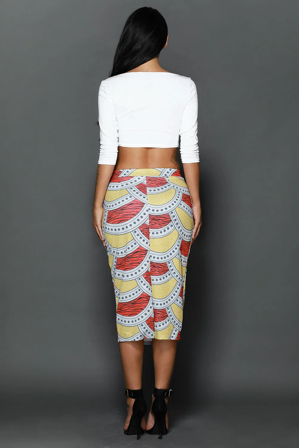 Sexy Stylish African Fashion Print Bodycon Midi Skirt