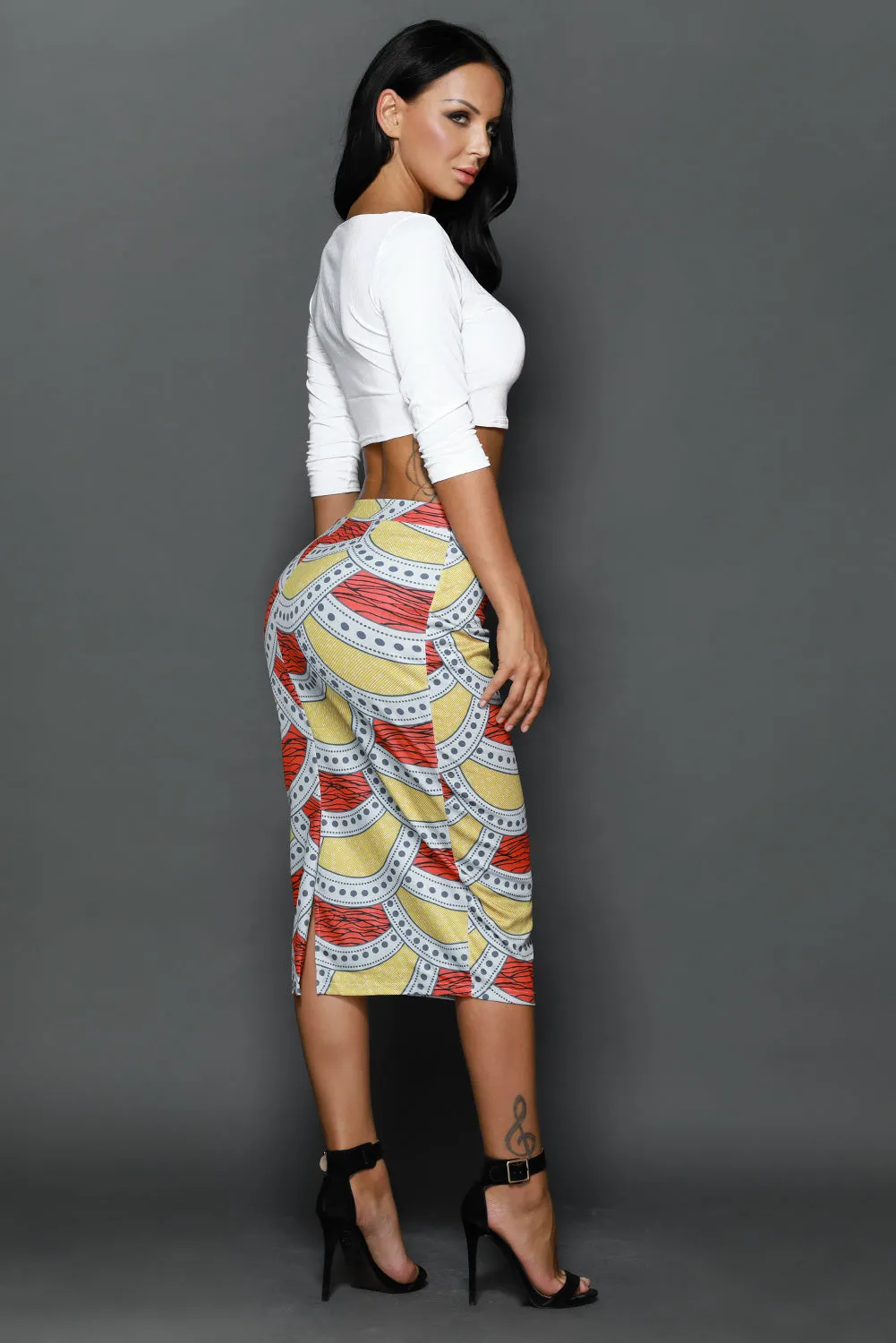 Sexy Stylish African Fashion Print Bodycon Midi Skirt