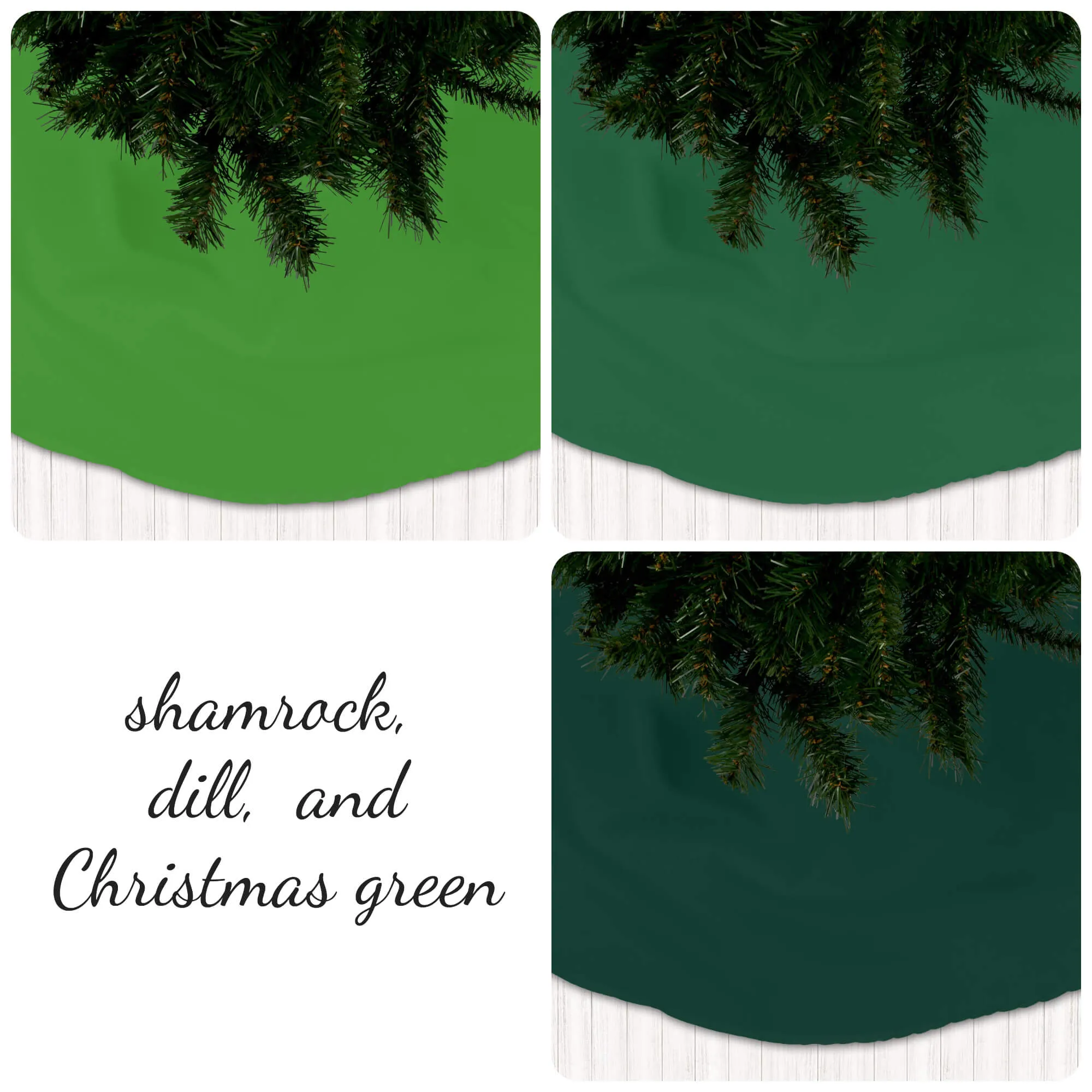 Shamrock, Dill, and Christmas Green Holiday Christmas Tree Skirts