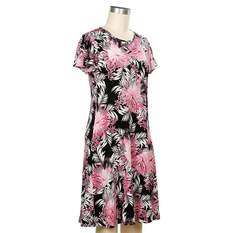 Short-Sleeve Yesenia Print Dress 6303