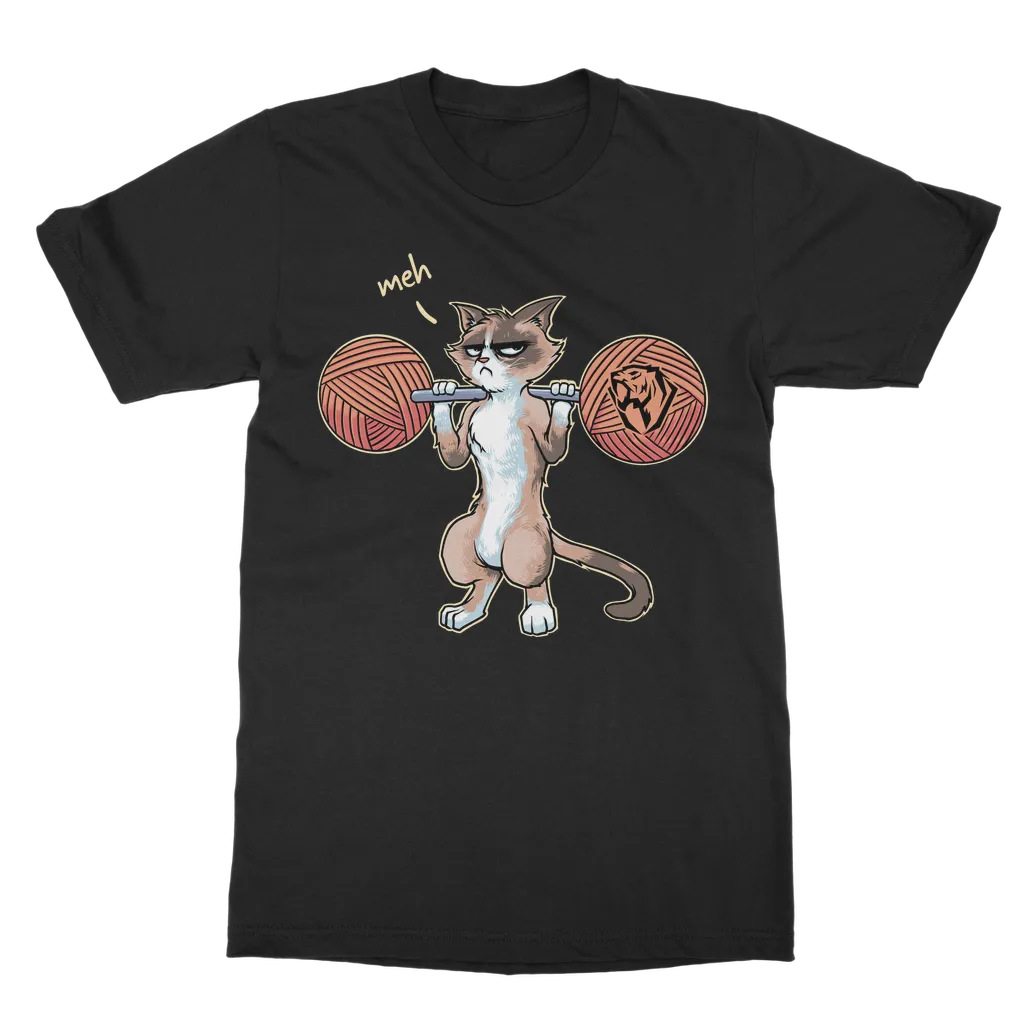 Squatting Meh Cat T-shirt (UK)
