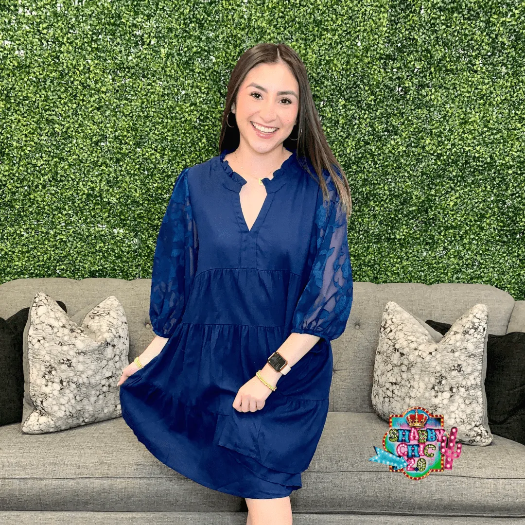 Starting Over Dress - Navy