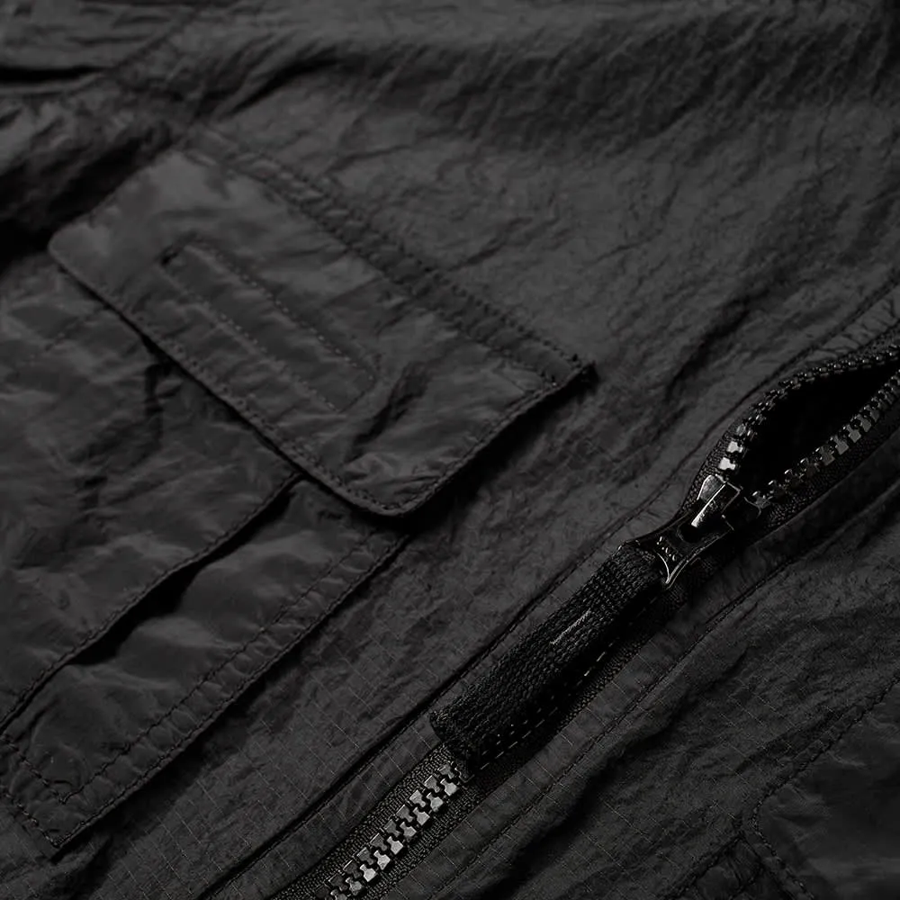 Stone Island Junior Black Nylon Metal Bomber Jacket