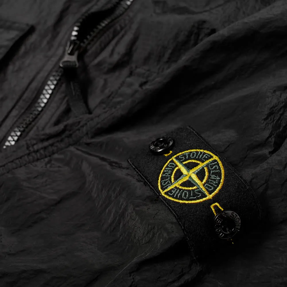 Stone Island Junior Black Nylon Metal Bomber Jacket