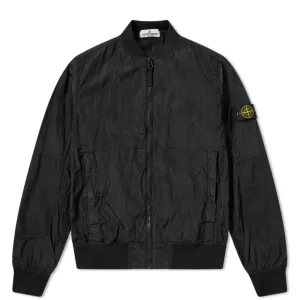 Stone Island Junior Black Nylon Metal Bomber Jacket