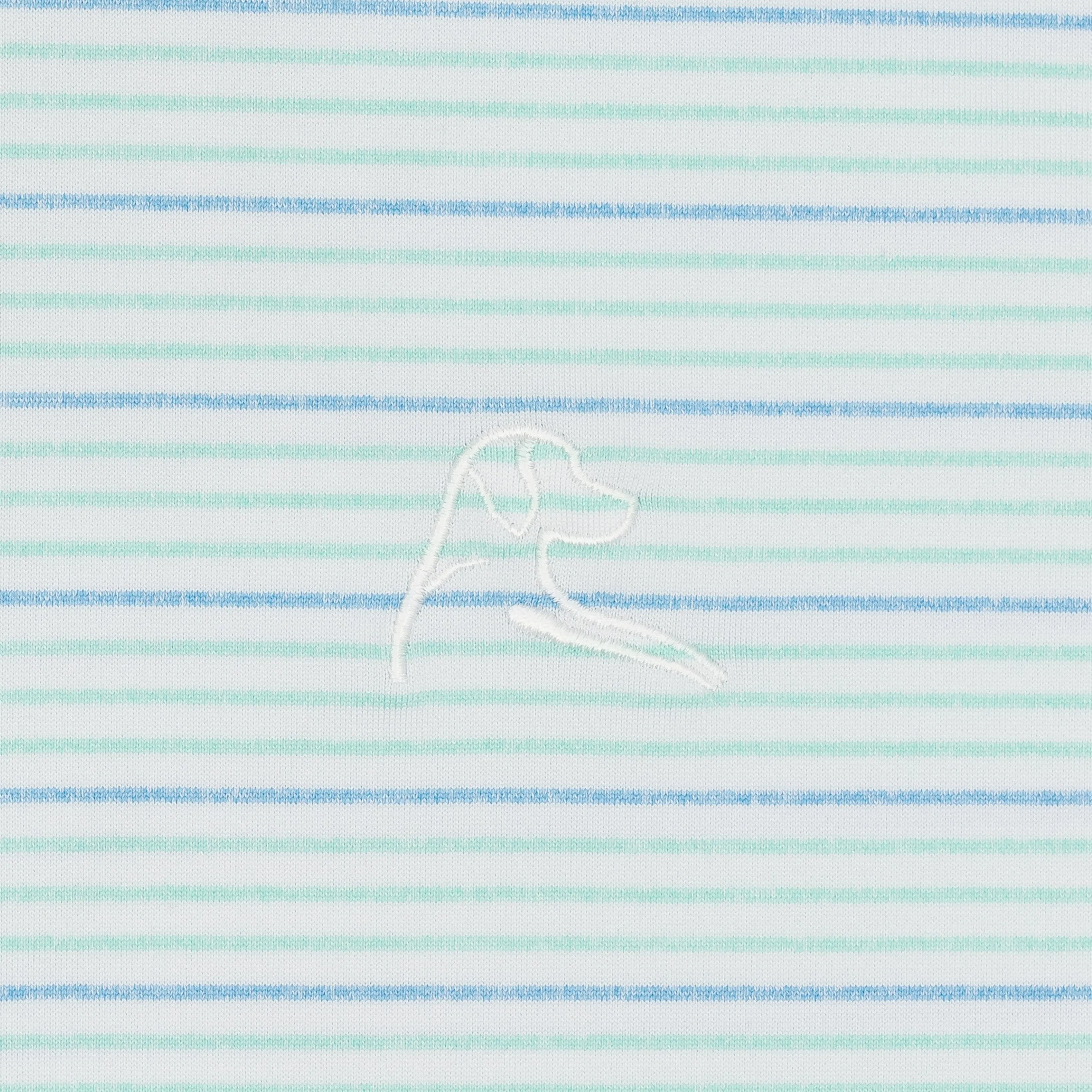 The Skimmer Heather Stripe | Performance Polo | The Skimmer Heather Stripe - White/Mint Green/Maritime Blue