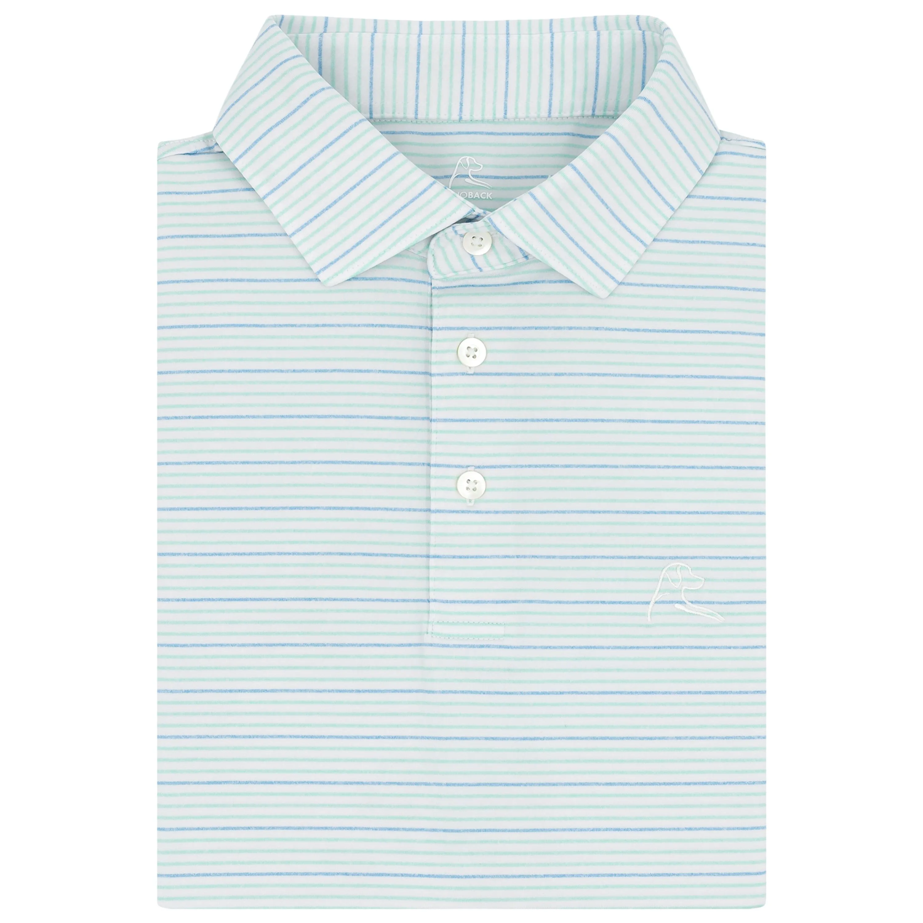 The Skimmer Heather Stripe | Performance Polo | The Skimmer Heather Stripe - White/Mint Green/Maritime Blue