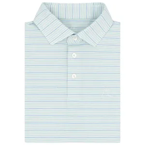 The Skimmer Heather Stripe | Performance Polo | The Skimmer Heather Stripe - White/Mint Green/Maritime Blue