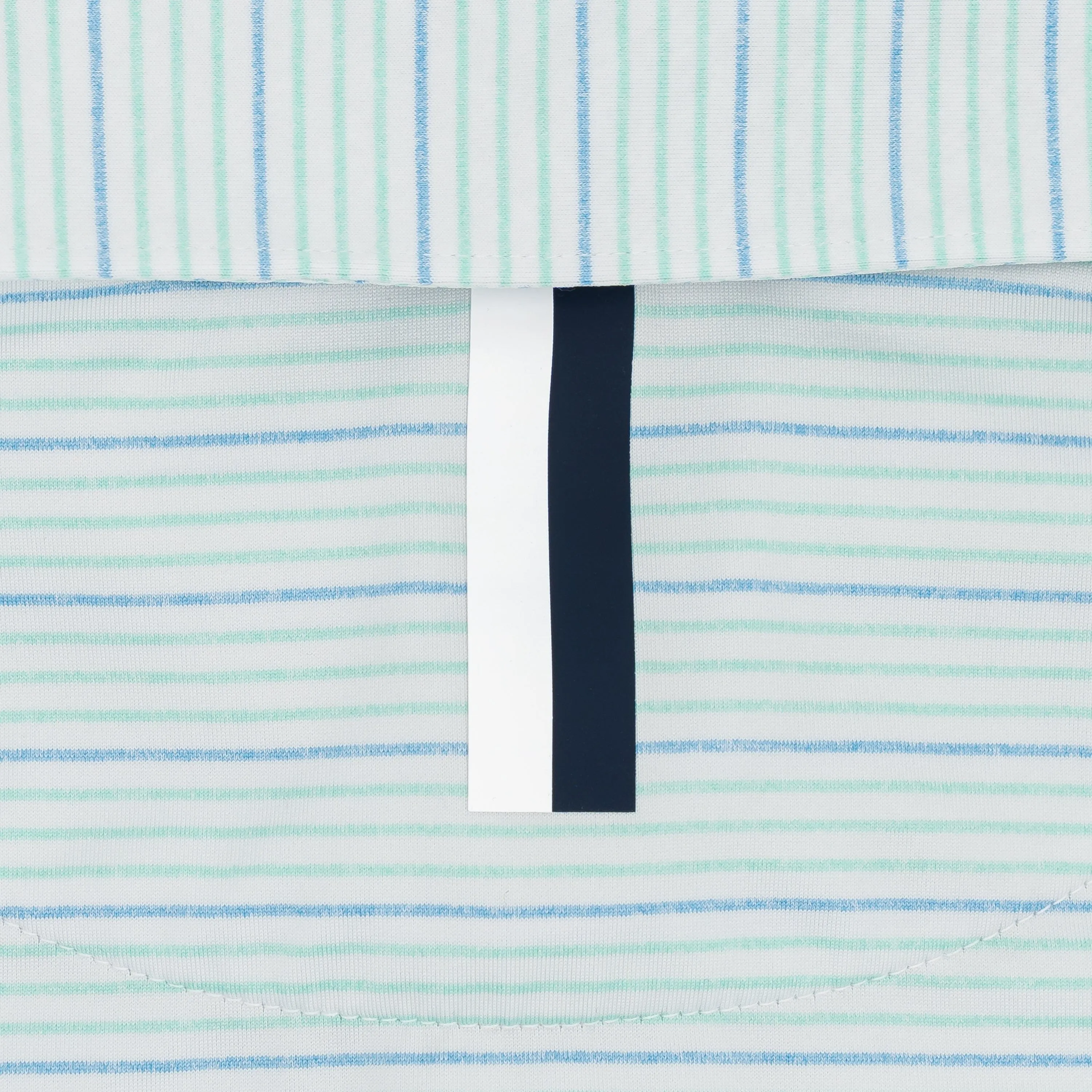 The Skimmer Heather Stripe | Performance Polo | The Skimmer Heather Stripe - White/Mint Green/Maritime Blue