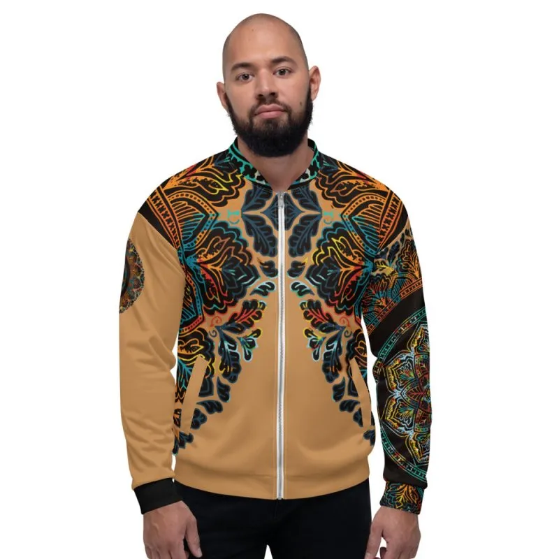 Unisex Bomber Jacket - Mandala Color Nude