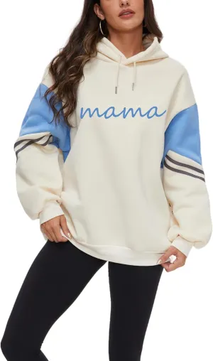 Vivimeng Mama Hoodies for Women Oversized Long Sleeve Sweatshirt In My Mama Era Casual Pullovers Tops S-XXL