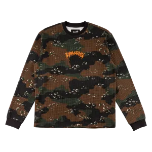 Welcome Covert L/S Camo Waffle Knit  - Timber