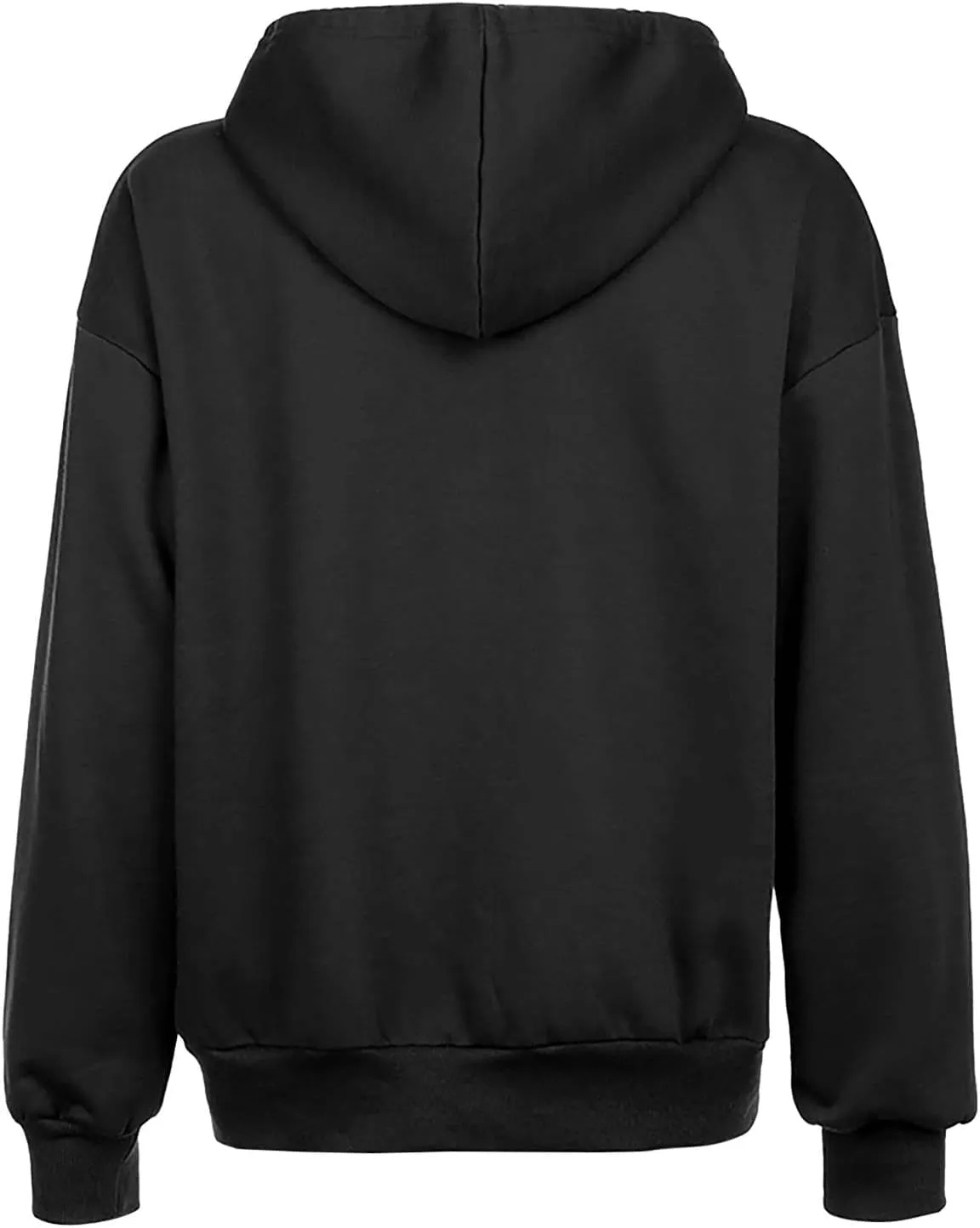 Women Full Zip Up Oversized Hoodie Solid Color Sweatshirt Long Sleeve Sweater Trendy Teen Girls Clothing 2024
