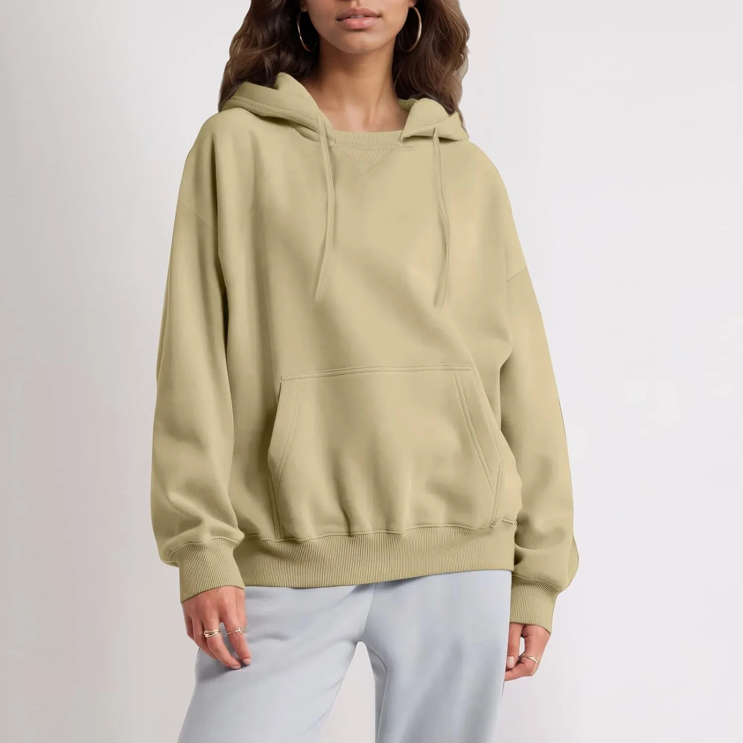 Womens Hoodies Pullover Oversized Comfy Soft Hooded Sweatshirts Winter Sweaters Plain Hoodie with Pockets