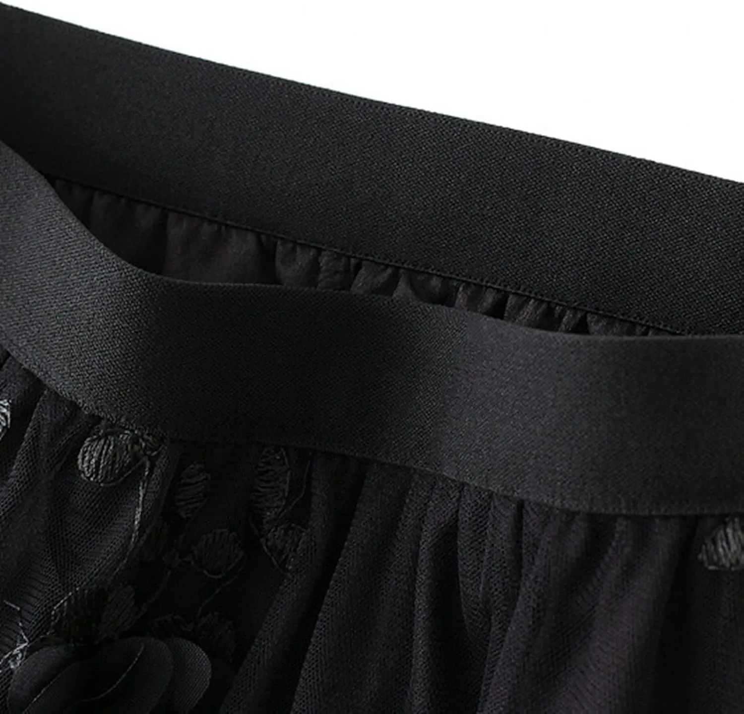 Women's Midi Tulle Skirt Elastic Waist Plus Size Mesh Formal Prom Party Tutu Skirt A Line Long Skirt