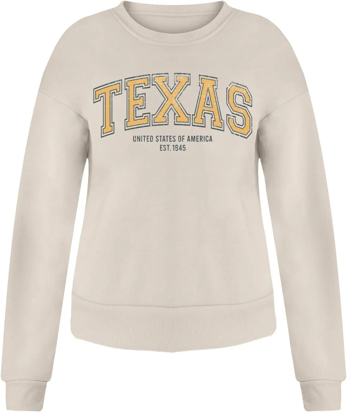 Women's Oversized Sweatshirt TEXAS Print Crewneck Long Sleeve Casual Loose Pullover Tops Comfy Fall Sweater