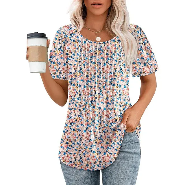 Women's Puff Sleeve Pleated Blouse | Casual & Stylish
