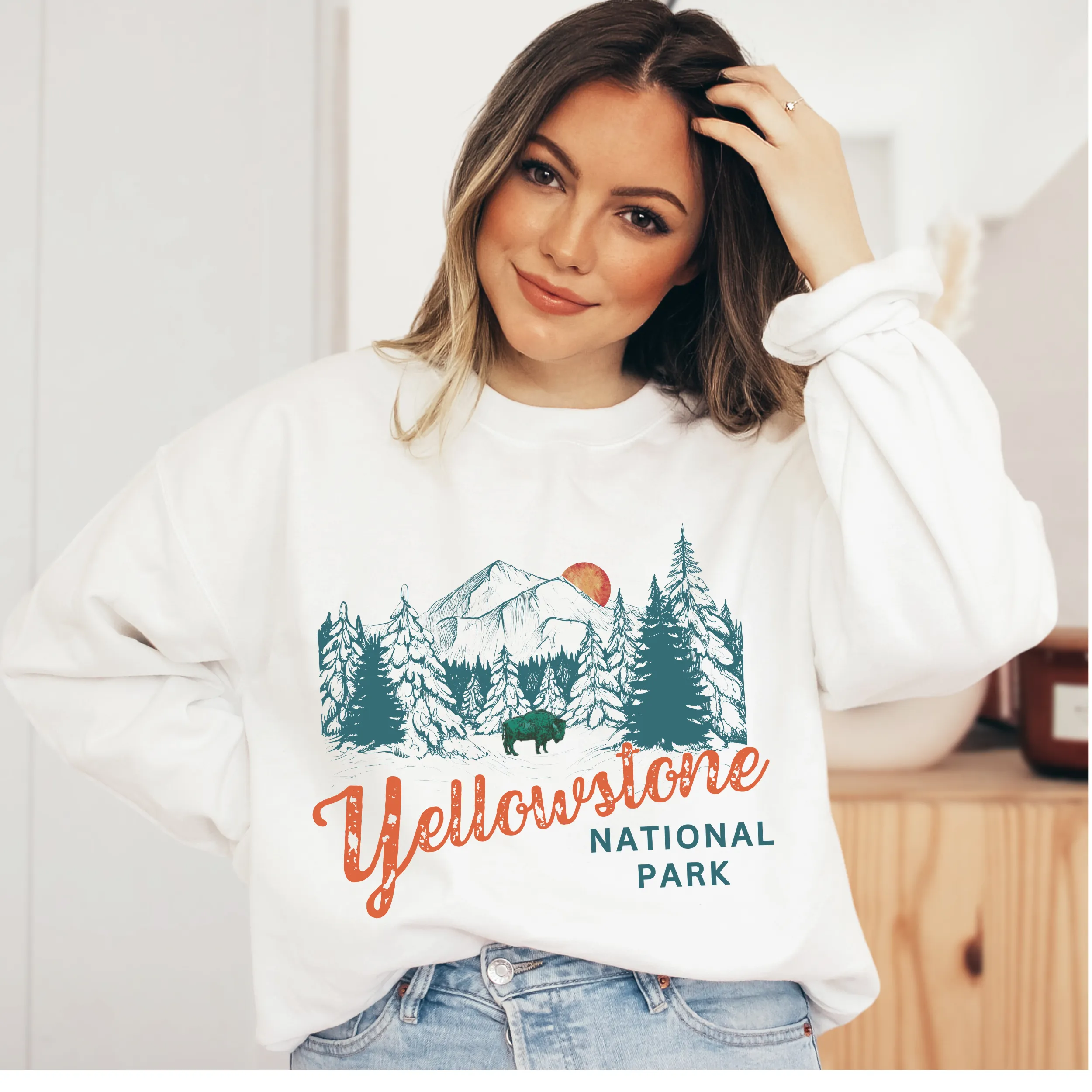 Yellowstone National Park Cozy Hooded or Crewneck Sweatshirt Adventure, Hiking, Camping Hoodie Warm, Soft Sweatshirt